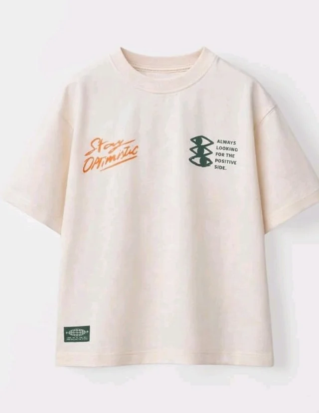 Alan Jones Clothing Boys Oversized Cotton Printed T-Shirt | Round Neck, Short Sleeves, Casual Wear
- 13-14 Y, Ivory