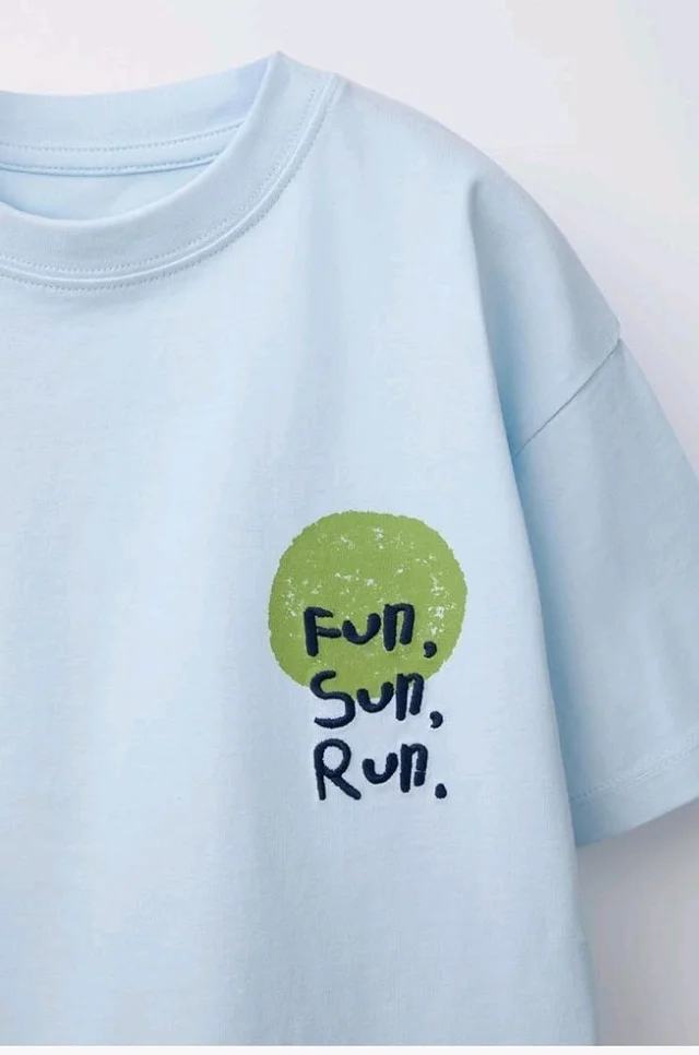 Alan Jones Clothing Boys Oversized Cotton Printed T-Shirt | Round Neck, Short Sleeves, Casual Wear
- 5-6 Y, Sky Blue