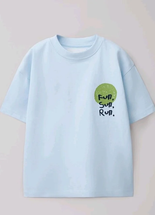 Alan Jones Clothing Boys Oversized Cotton Printed T-Shirt | Round Neck, Short Sleeves, Casual Wear
- 13 - 14 Y, Sky Blue