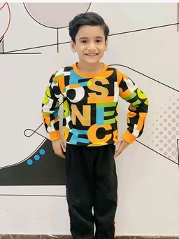 Googo Gaaga Boy's Cotton full Sleeves Printed Sweatshirt and Pant Set - 18-24 M