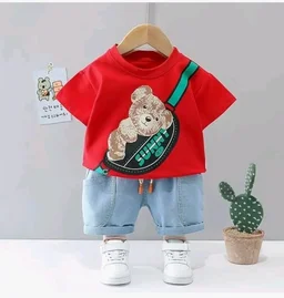 Googo Gaaga Boys Clothing Set | Boys T-Shirt and Denim Pant Set
Trendy boys clothing set with T-shirt and denim pant, designed for comfortable everyday wear, playtime and outings. - 5-6 Y, Red