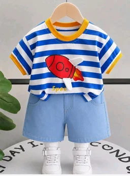 Googo Gaaga Boys Clothing Set | Boys T-Shirt and Denim Pant Set
Trendy boys clothing set with T-shirt and denim pant, designed for comfortable everyday wear, playtime and outings.
- 2-3 Y, Space With Demim short