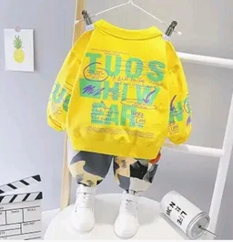 Googo Gaaga Boy's Cotton Full Sleeves Sweatshirt with Pant set in Yellow Color Set For Baby Boys - 18-24 M, Yellow