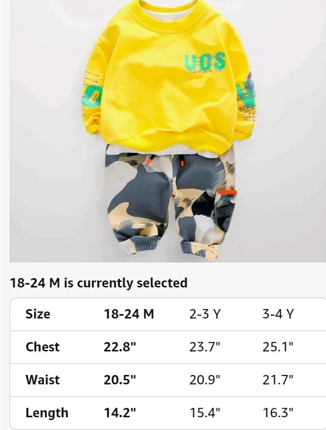 Googo Gaaga Boy's Cotton Full Sleeves Sweatshirt with Pant set in Yellow Color Set For Baby Boys - 18-24 M, Yellow