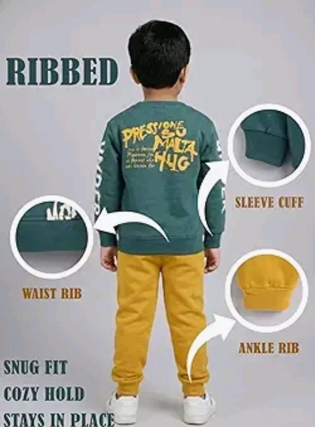 Unisex Printed Cotton Sweatshirt and Full Pant Set
- 18-24 M, Emerald