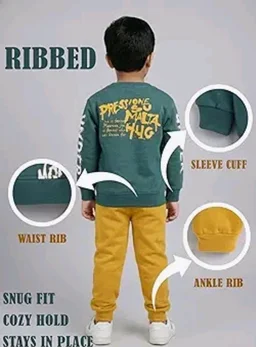 Unisex Printed Cotton Sweatshirt and Full Pant Set
- 4-5 Y, Emerald