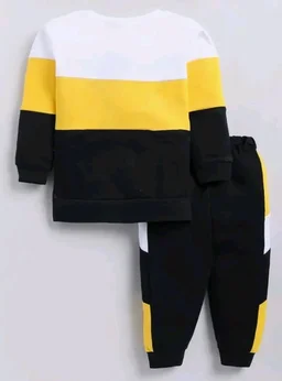Kids Cotton Casual Cute & Elegant Stripped Pattern Clothing Set- Full Sleeve T-Shirt And Trousers For Infants/Childs/Baby Boys (in Multicolor, Pack of 1)
- 4-5 Y, Yellow & Black