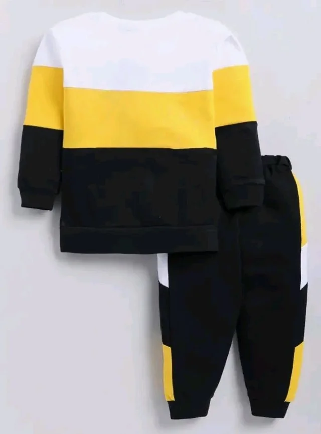 Kids Cotton Casual Cute & Elegant Stripped Pattern Clothing Set- Full Sleeve T-Shirt And Trousers For Infants/Childs/Baby Boys (in Multicolor, Pack of 1)
- 4-5 Y, Yellow & Black