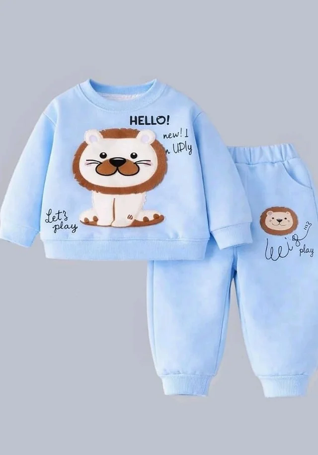 Googo Gaaga Boy's Cotton Full Sleeves Printed Sweatshirt with Pant in Multi Color
- 4-5 Y, Blue