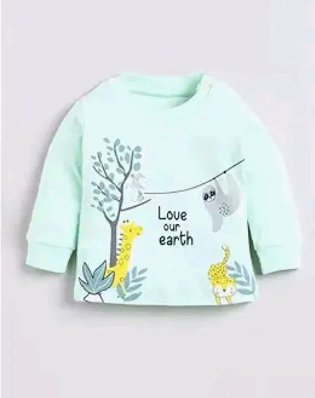 Indhrani Garments Kids Clothes for Boys | Printed Cotton Lightweight Sweatshirt and Pant | Baby Boy Dress Clothing Set
- 12-18 M, Green