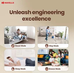 Havells FAB BLDC Ceiling Fan 1200 mm, 380 RPM, Savings upto 65%, Reverse Rotation, 4 Modes (Boost, Sleep, Breeze, Mop), Low Wattage 30 W, Low Noise, Air Flow:235 CMM, 3 Year Warranty, Denim Blue - Denim Blue