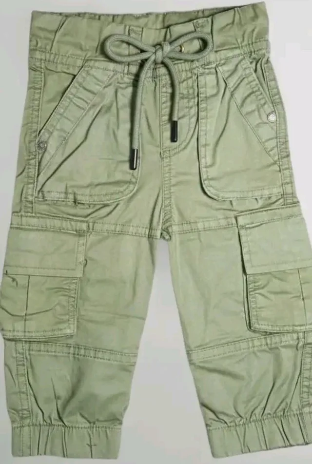A.T.U.N. (ALL THINGS UBER NICE) Boys Classic Cotton Cargo Pants with Elastic Waist and Adjustable Drawstring | Utility Multi Pocket Comfort Fit Bottom Wear for Kids
- 12-24 M, Light Green