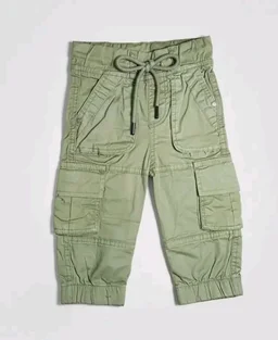 A.T.U.N. (ALL THINGS UBER NICE) Boys Classic Cotton Cargo Pants with Elastic Waist and Adjustable Drawstring | Utility Multi Pocket Comfort Fit Bottom Wear for Kids
- 12-24 M, Light Green