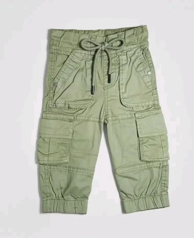 A.T.U.N. (ALL THINGS UBER NICE) Boys Classic Cotton Cargo Pants with Elastic Waist and Adjustable Drawstring | Utility Multi Pocket Comfort Fit Bottom Wear for Kids
- 12-24 M, Light Green