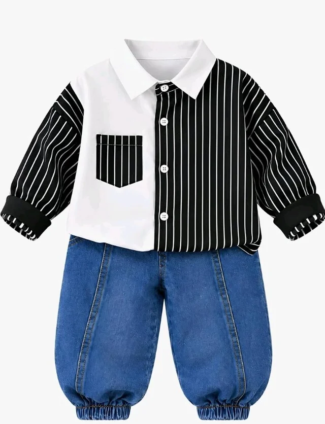 Googo Gaaga Boy's Cotton Full Sleeve Printed Shirt and Denim Pant Set
Stylish Cotton Printed Half Sleeve Clothing Set for Baby Grils , Perfect for Everyday Wear
- 2-3 Y, Black