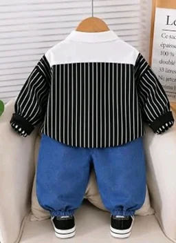 Googo Gaaga Boy's Cotton Full Sleeve Printed Shirt and Denim Pant Set
Stylish Cotton Printed Half Sleeve Clothing Set for Baby Grils , Perfect for Everyday Wear
- 5-6 Y, Black