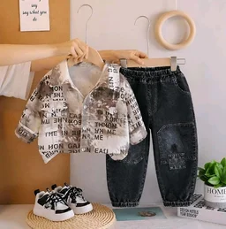 Googo Gaaga Boy's Cotton Full Sleeve Printed Shirt and Denim Pant Set
Stylish Cotton Printed Half Sleeve Clothing Set for Baby Grils , Perfect for Everyday Wear
- 12-18 M, Brown & Black