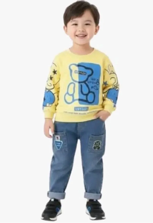 Tirupati Creations Kids Clothes for Boys | Printed Full Sleeves Cotton Sweatshirt and Jogger Pants Clothing Set | Casual Lightweight Baby Boy Dress
- 4-5 Y, lemon