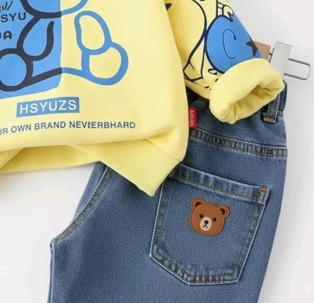 Tirupati Creations Kids Clothes for Boys | Printed Full Sleeves Cotton Sweatshirt and Jogger Pants Clothing Set | Casual Lightweight Baby Boy Dress
- 4-5 Y, lemon