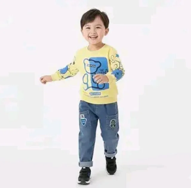 Tirupati Creations Kids Clothes for Boys | Printed Full Sleeves Cotton Sweatshirt and Jogger Pants Clothing Set | Casual Lightweight Baby Boy Dress
- 4-5 Y, lemon
