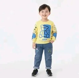 Tirupati Creations Kids Clothes for Boys | Printed Full Sleeves Cotton Sweatshirt and Jogger Pants Clothing Set | Casual Lightweight Baby Boy Dress
- 0-1 Y, lemon