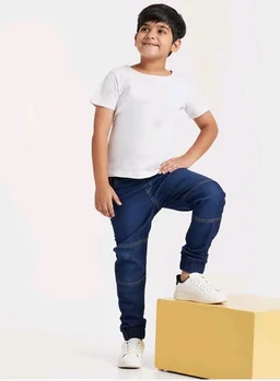 Amazon Brand - Symbol Boys Boys Slim Fit Stretchable Jogger Jeans (Elasticated Waist Band)
- 7-8 Y, Dk. Blue 10