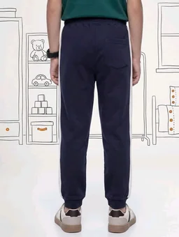Amazon Brand - Symbol Boys Contrast Side Panelled Jogger Fit Track Pants
- 3-4 Y, Navy/White +Olive / Mustard