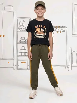 Amazon Brand - Symbol Boys Contrast Side Panelled Jogger Fit Track Pants
- 8-10 Y, Navy/White +Olive / Mustard