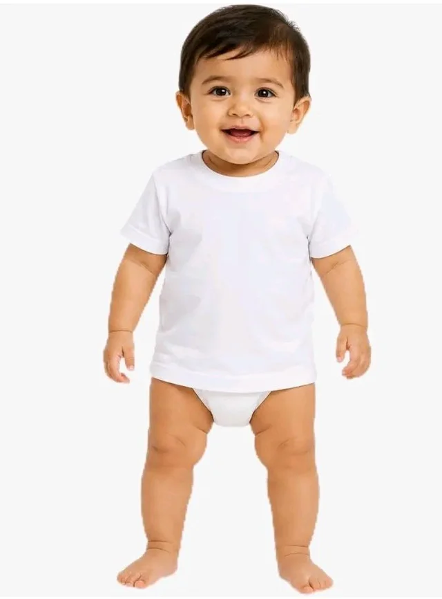 Baby T-Shirt, White, Crew Neck 6-24 Months
Breathable & Soft, Double Stitched, Machine Washable, Boys & Girls, Skin-Friendly
- 12-24 M