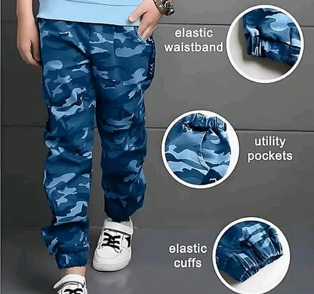 Boys Cotton Spandex Full Sleeve T-Shirt With Camouflage Jogger Pant Set | Casual Sports Clothing Set for Boys | Kids Printed Co-Ord Outfit for Daily, Travel
- 2-3 Y, Sky Blue