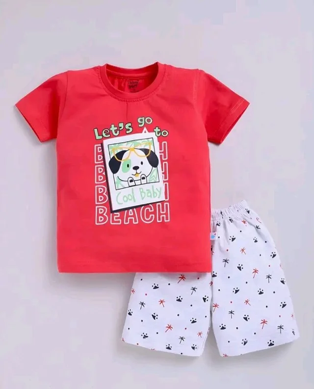 Toonyport Boys Summer 3 Packs Of T-shirts and Shorts Combo Set (Multicolors) - 6-12 M, Multicolours