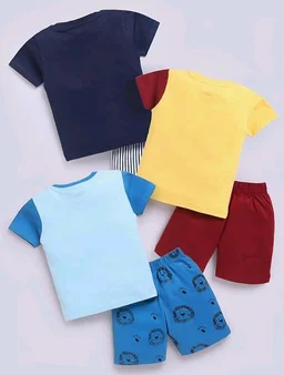 Toonyport Boys Summer 3 Packs Of T-shirts and Shorts Combo Set (Multicolors)
- 2-3 Y, Multicolours 6