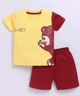 Toonyport Boys Summer 3 Packs Of T-shirts and Shorts Combo Set (Multicolors) - 6-12 M