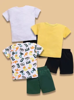 Toonyport Boys Summer 3 Packs Of T-shirts and Shorts Combo Set (Multicolors)
- 18-24 M, Multicolours 7