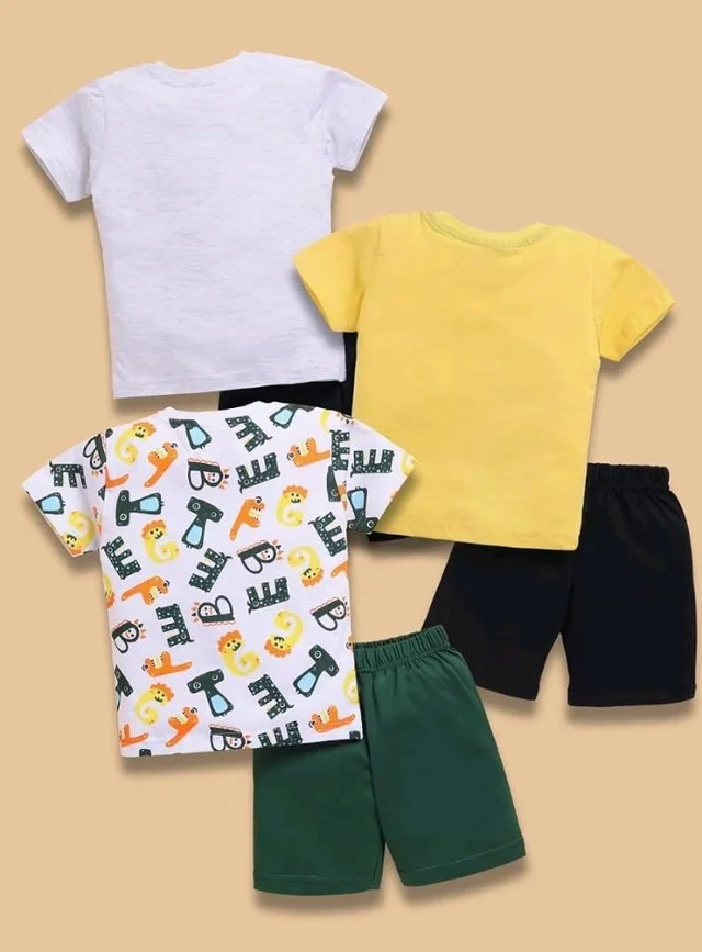 Toonyport Boys Summer 3 Packs Of T-shirts and Shorts Combo Set (Multicolors)
- 4-5 Y, Multicolours 7