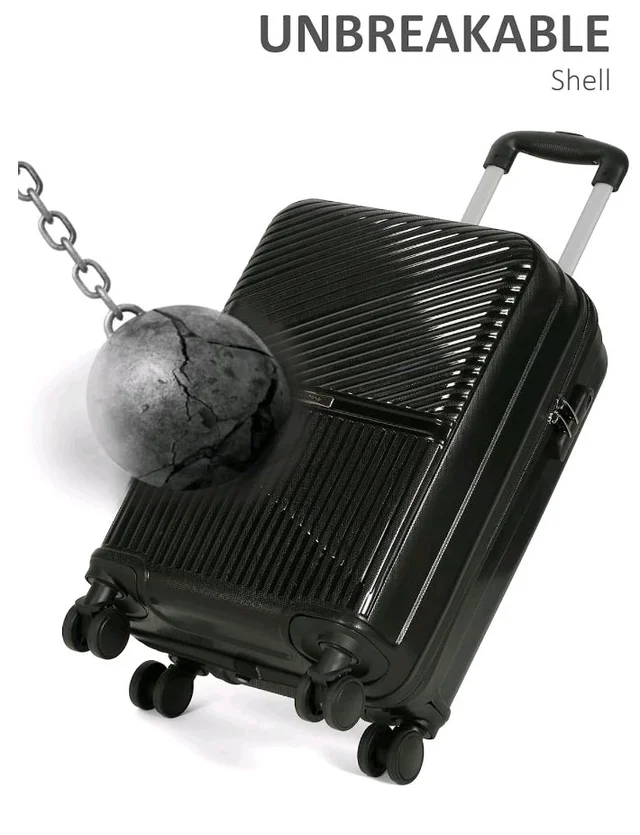 Teakwood Small Size 8 Wheels Trolley Bag, Hard Cabin with Zipper Closure, Adjustable Push Button & Cross Side Strap, Number Lock System 360 Degree (Small, Black)
50+ bought in past month