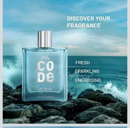 Wild Stone CODE Acqua Eau De Parfum For Men, 100ml Luxury Long Lasting Fragrance, Fresh, Sparkling & Energising Premium Perfume Spray