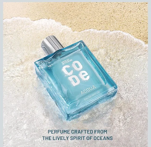 Wild Stone CODE Acqua Eau De Parfum For Men, 100ml Luxury Long Lasting Fragrance, Fresh, Sparkling & Energising Premium Perfume Spray