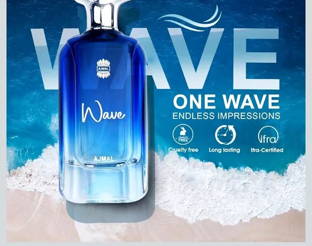 Ajmal | Wave - 100 ml | Perfume for Man | Premium Perfume | Eau De Parfum | Scent Spray | Long Lasting Fragrance for Men | Sea Salt, Grapefruit & Woody | Gift for Men