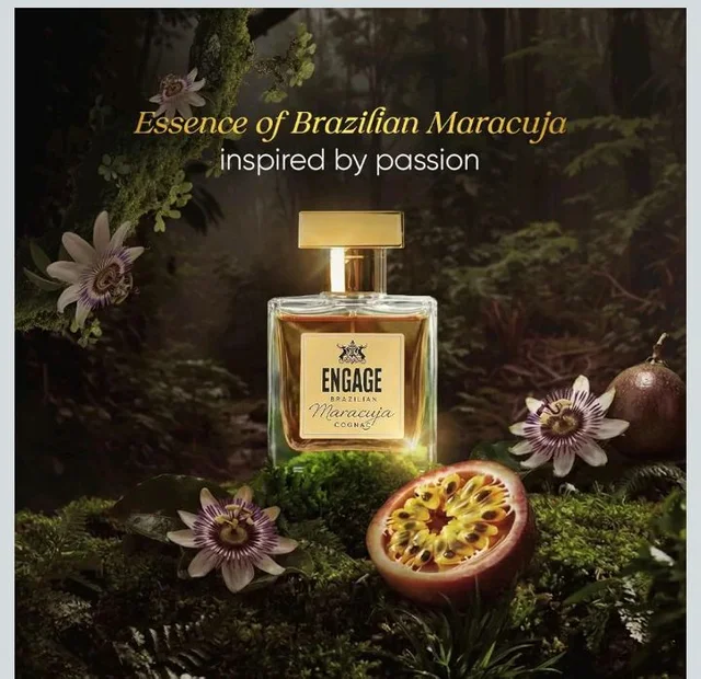 Engage Brazilian Maracuja Cognac Eau De Parfum for Men 50ml|Long lasting Perfume|Amber, Leather, Oud|Tropical Brazilian EDP|Luxury Gift for Men|No Parabens|No Sil
