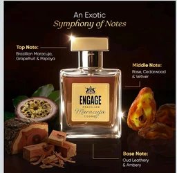 Engage Brazilian Maracuja Cognac Eau De Parfum for Men 50ml|Long lasting Perfume|Amber, Leather, Oud|Tropical Brazilian EDP|Luxury Gift for Men|No Parabens|No Sil