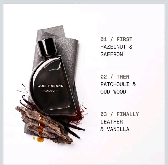 Contraband Eau De Parfum - Hands Off | Leather, Oud and Amber Fragrance Notes | Intense & Long Lasting Spray Perfume For Men | 50 ml