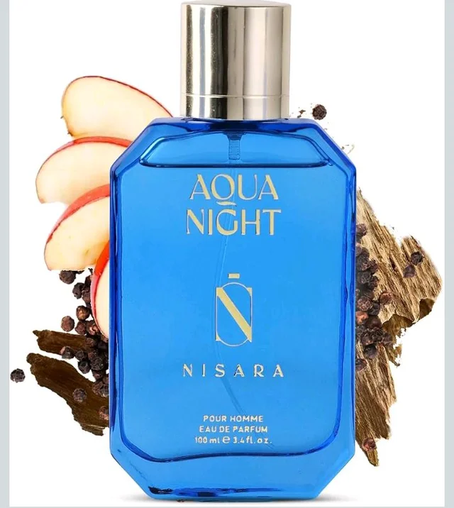 Nisara Aqua Night EDP Perfume for Men,100ml | Premium, Long Lasting Eau De Parfum | Fresh Aquatic Fragrance with Pineapple, Apple, Rose, Sandalwood & Musk Notes for Him