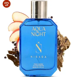 Nisara Aqua Night EDP Perfume for Men,100ml | Premium, Long Lasting Eau De Parfum | Fresh Aquatic Fragrance with Pineapple, Apple, Rose, Sandalwood & Musk Notes for Him