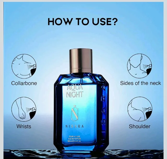 Nisara Aqua Night EDP Perfume for Men,100ml | Premium, Long Lasting Eau De Parfum | Fresh Aquatic Fragrance with Pineapple, Apple, Rose, Sandalwood & Musk Notes for Him