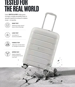 SNITCH Layer Cabin Size Light Grey Polypropylene Hard Travel Suitcase - Trolley Bag Small & Luggage with 8 Wheels, Premium Lock, Wet & Dry Pouch & Free Shoe Bag
100+ bought in past month
