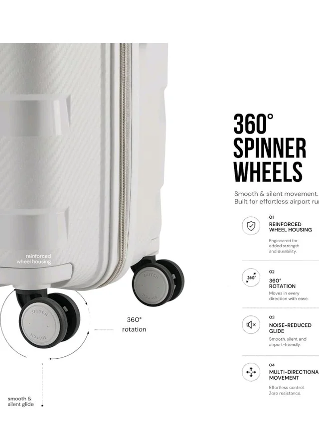 SNITCH Layer Cabin Size Light Grey Polypropylene Hard Travel Suitcase - Trolley Bag Small & Luggage with 8 Wheels, Premium Lock, Wet & Dry Pouch & Free Shoe Bag
100+ bought in past month