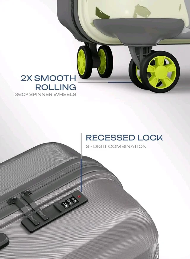 Safari Tazzo 8 Wheels 66cm Medium Size Trolley Bag, Hard Case Polycarbonate, 360º Wheeling Small Check in Luggage, Suitcase for Travel, Trolley Bags for Travel, Printed
100+ bought in past month