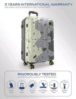 Safari Tazzo 8 Wheels 66cm Medium Size Trolley Bag, Hard Case Polycarbonate, 360º Wheeling Small Check in Luggage, Suitcase for Travel, Trolley Bags for Travel, Printed
100+ bought in past month