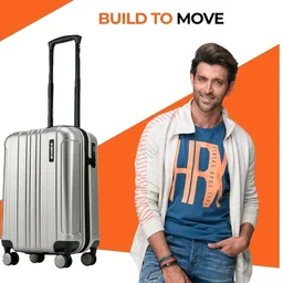 Brand: HRX
HRX Force Cabin Size Silver Polycarbonate Hard Shell Suitcase - Premium Travel Trolley Bag with 8 Spinner Wheels, Number Lock & Water Resistant Body
